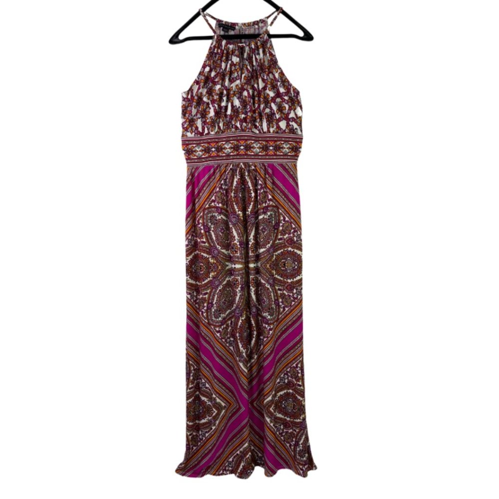 Women's  Pink | White Multi-Color Maxi Size 14